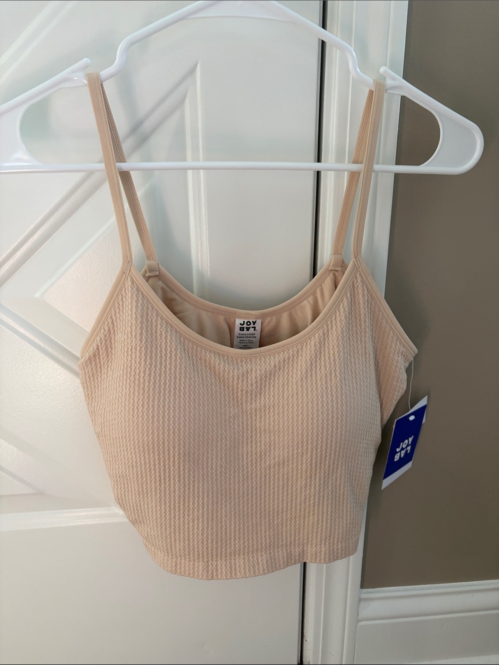 JoyLab Neutral Waffle-Knit Cropped Cami